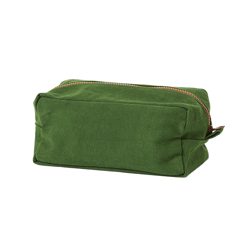 Contrast cotton wash bag spirulina