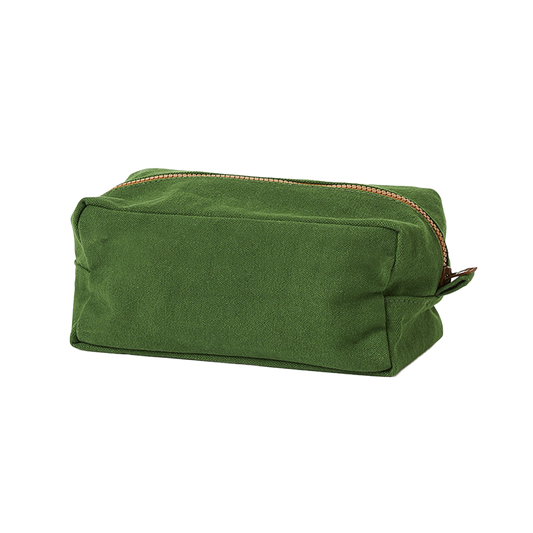 Contrast cotton wash bag spirulina