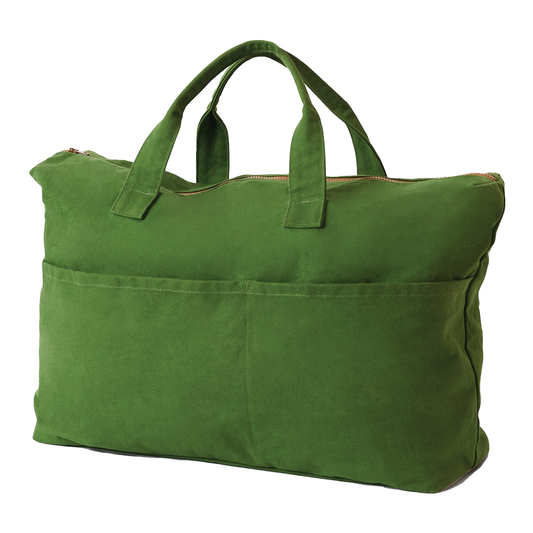 Contrast cotton weekender bag spirulina