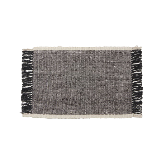Cotton door mat black 50 x 70cm