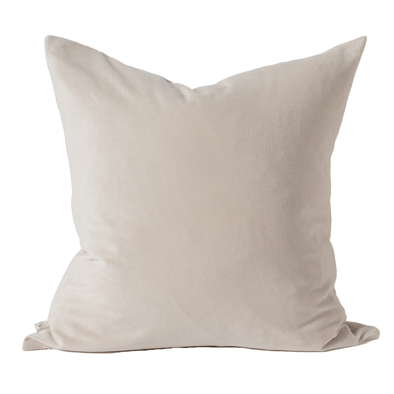 Cotton velvet cushion cover pearl