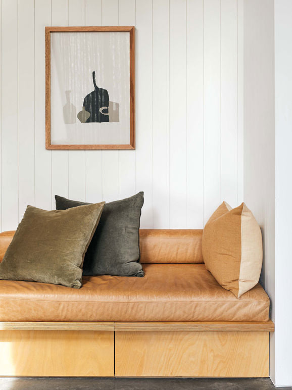 Cotton velvet cushion cover nori 55cm
