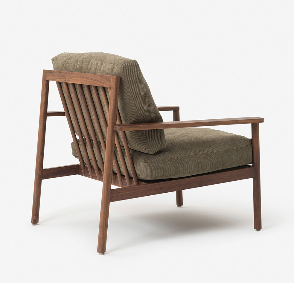 NZ made upholstered armchair cruze cord