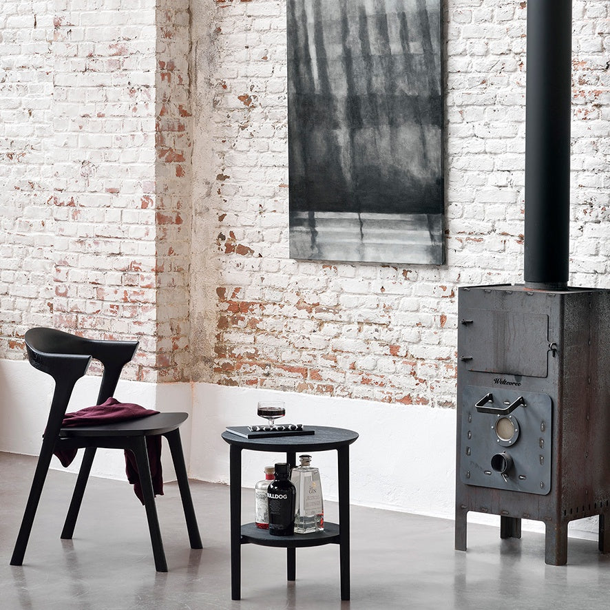 French oak dining chair black