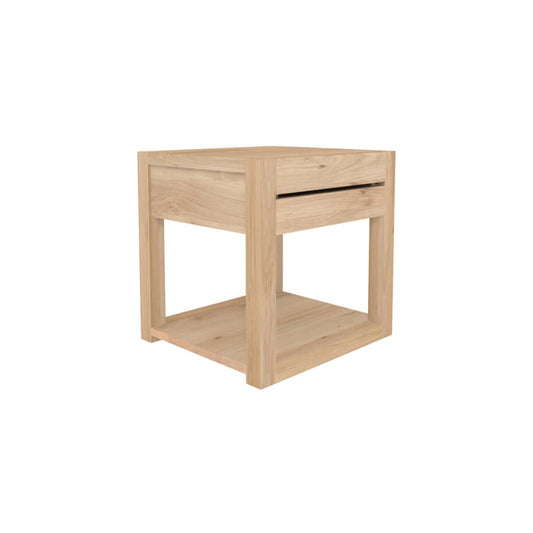 Oak bedside cabinet with drawer