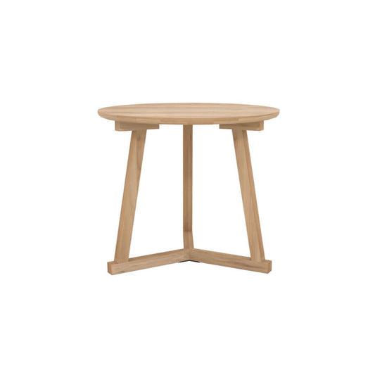 Oak tripod side table natural 70cm