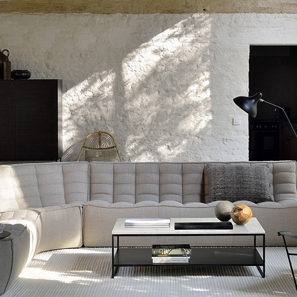 Sebastian curved sofa corner seat natural