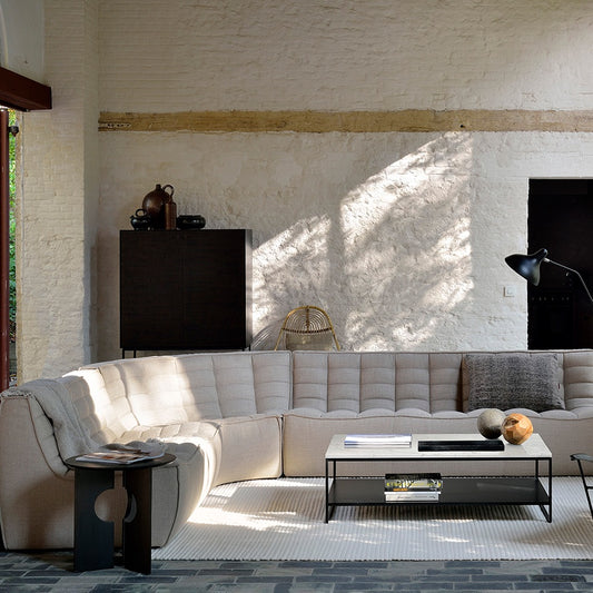 Sebastian square sofa corner seat natural