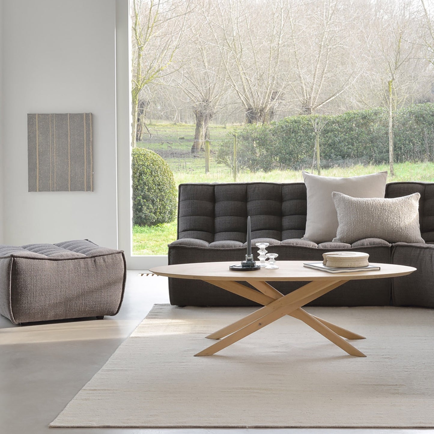 Sebastian ottoman dark grey