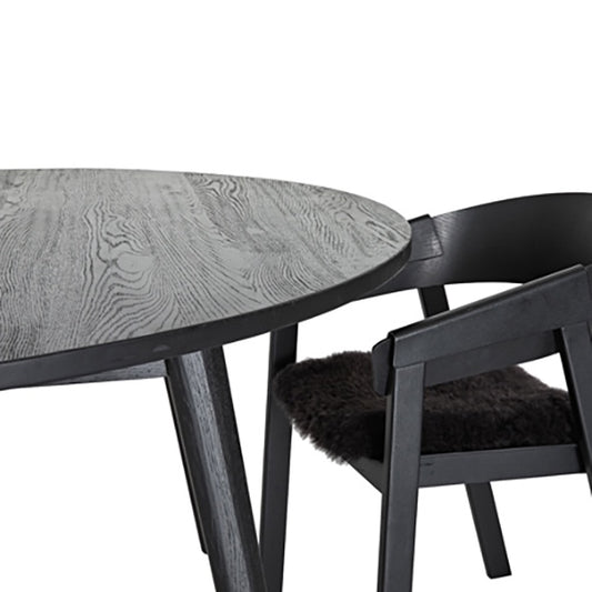 Vaasa oak round dining table black 150cm