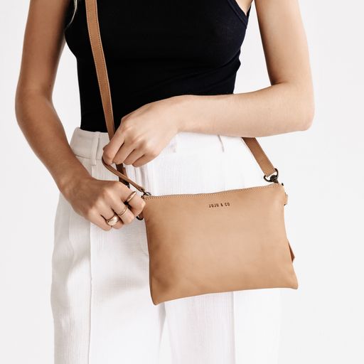JuJu & Co cross body shoulder bag tan