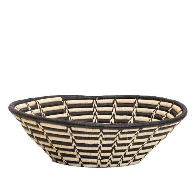 Fair Trade African woven basket geo design 40cm
