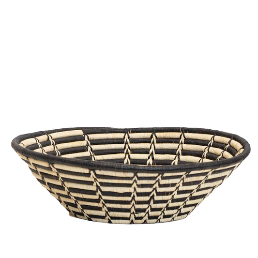Fair Trade African woven basket geo design 40cm
