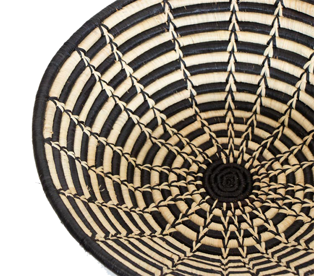 Fair Trade African woven basket geo design 40cm