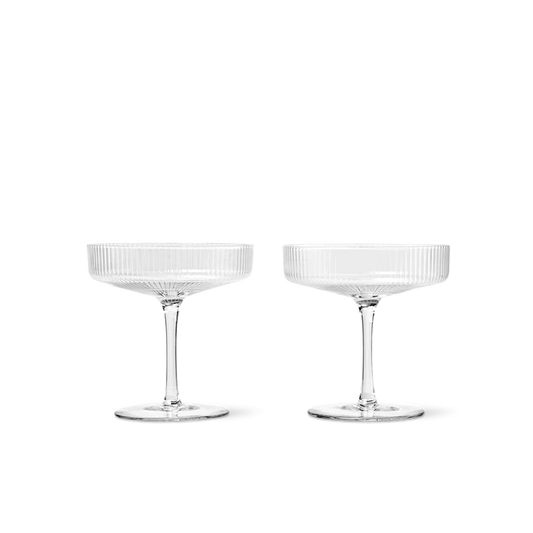 Ripple champagne saucers set of 2