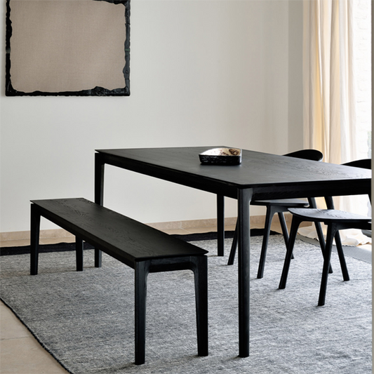 French oak dining table black