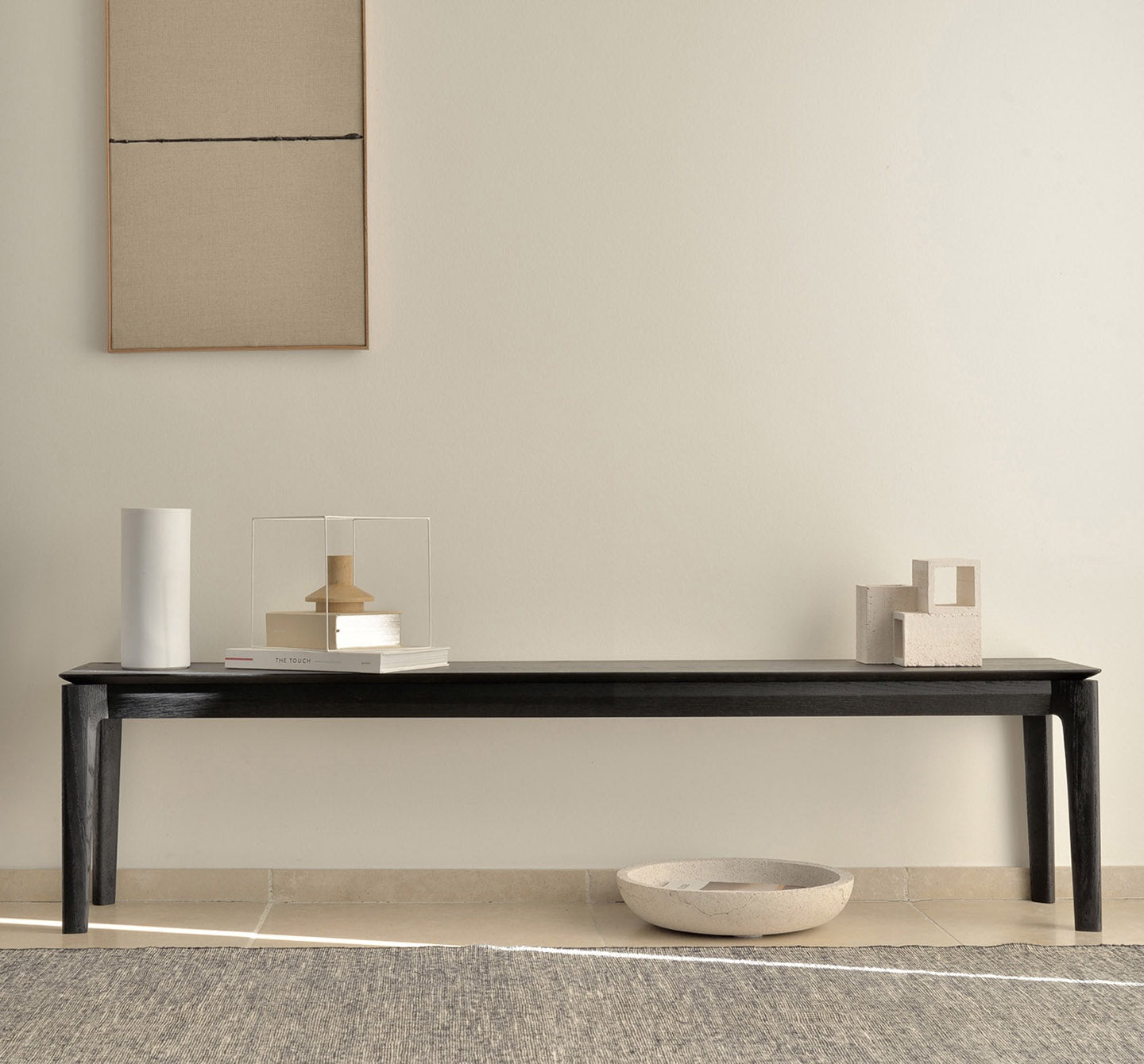 French oak bench seat black