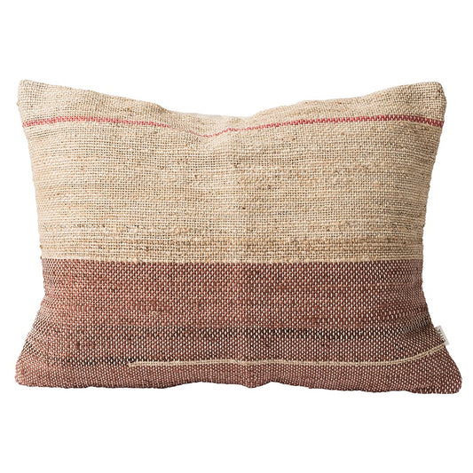 Hana jute & cotton cushion cover 65x50cm brick