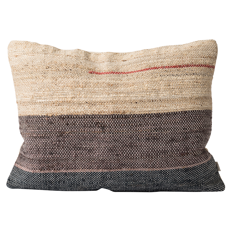 Hana jute & cotton cushion cover 65x50cm pickle