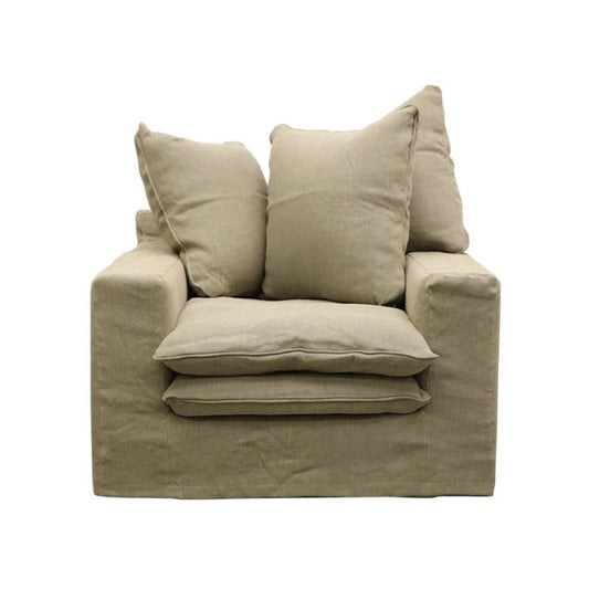 Asher slip cover armchair olive