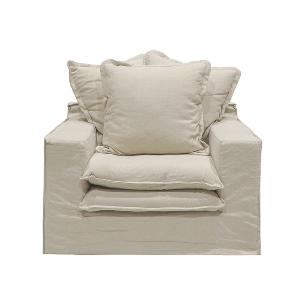 Keely slip cover armchair oatmeal
