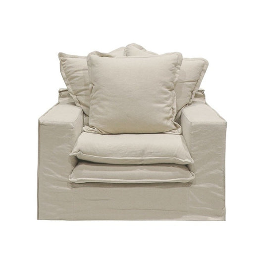 Asher slip cover armchair oatmeal