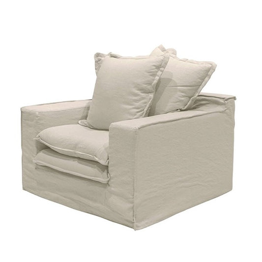 Asher slip cover armchair oatmeal
