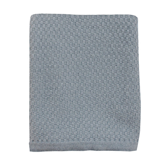 Merino baby basket weave blanket dark grey