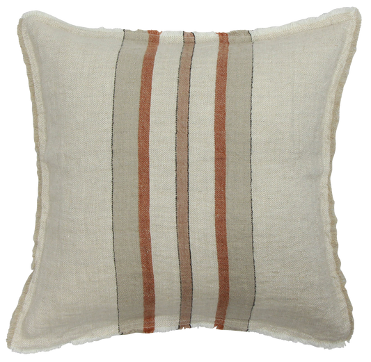 Herringbone striped cushion cover 50cm natural