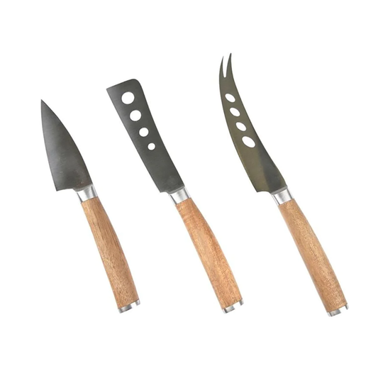 Holm wooden handled cheese knife set of 3