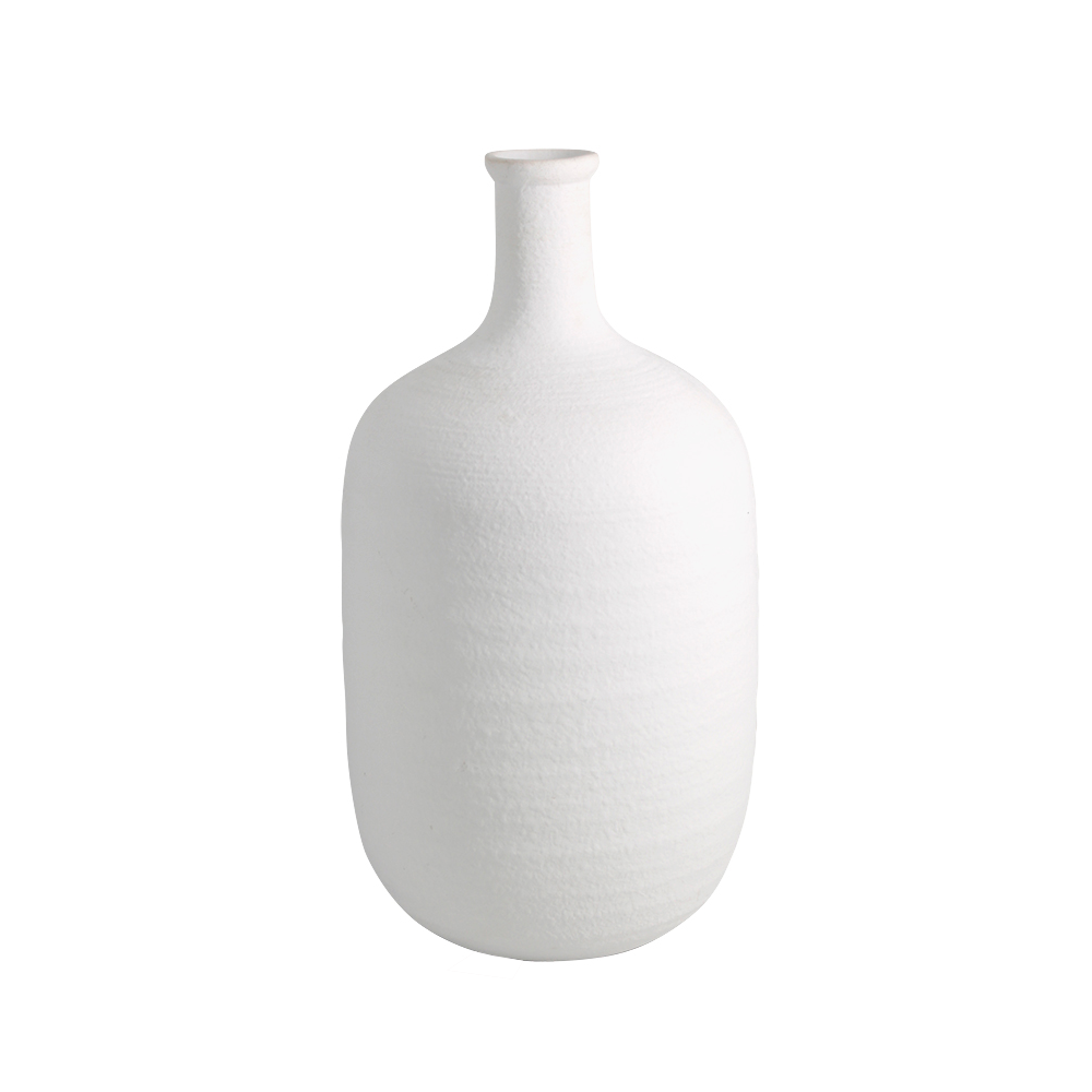 Textured bottle vase white 29cm
