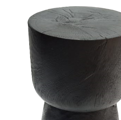 Java side table black 45cm burnt black