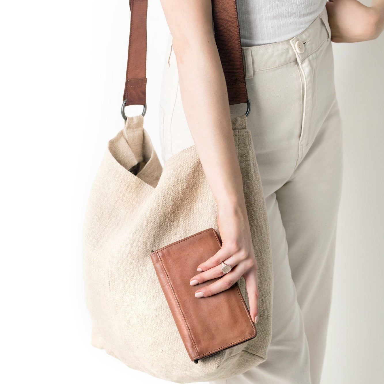 JuJu & Co Jute Slouchy Bag Natural