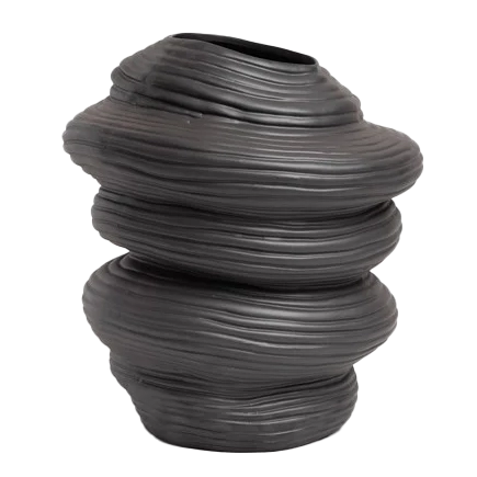 Capas lined sculptural vase black
