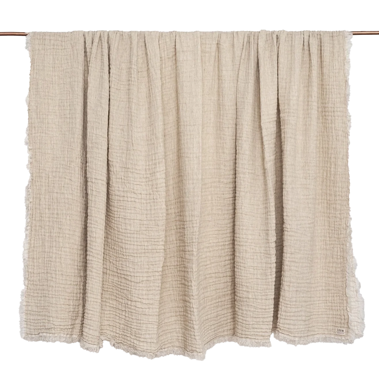 Nomad linen blend throw nougat 200 x 240cm