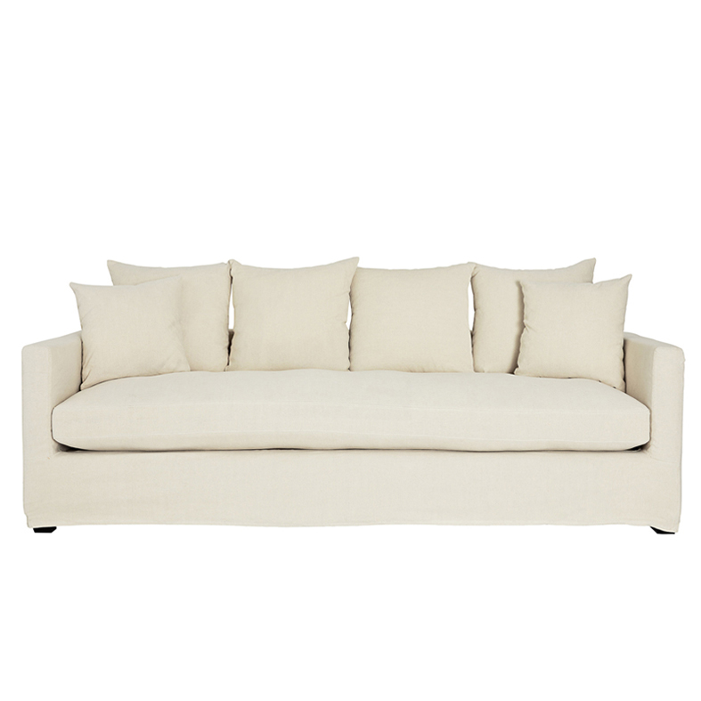 Martha linen cotton blend 3.5 seater sofa natural