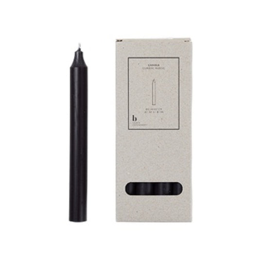 Broste set of 8 taper candles 20cm dark grey