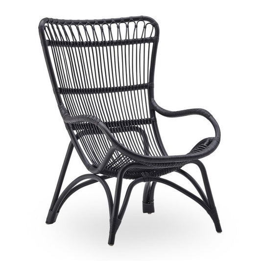 Sika rattan high back chair black