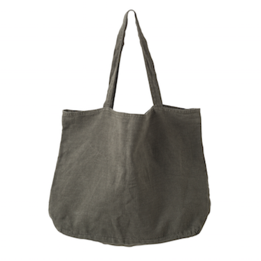 Washed linen tote bag nori