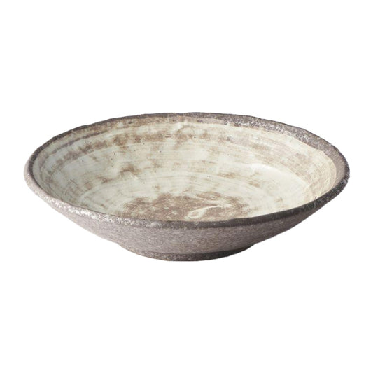 Nin-rin stoneware shallow bowl 24cm