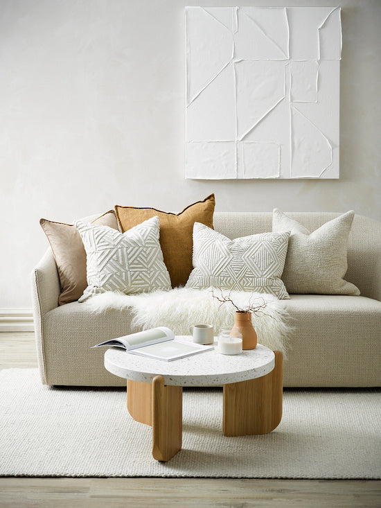 Nebraska wool blend rug white