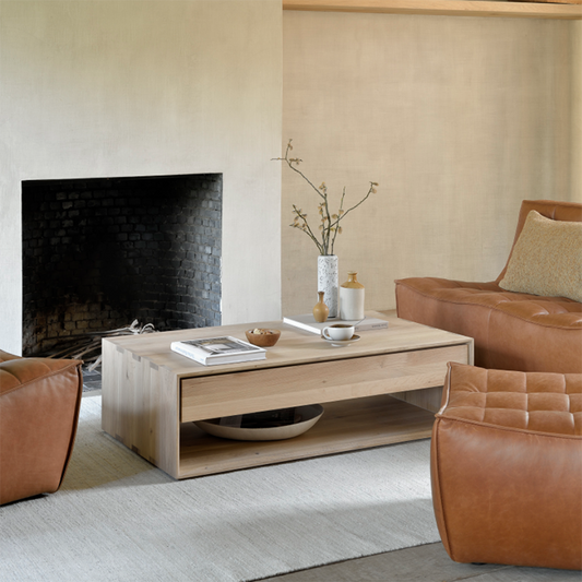 Nordic oak rectangle coffee table 120cm