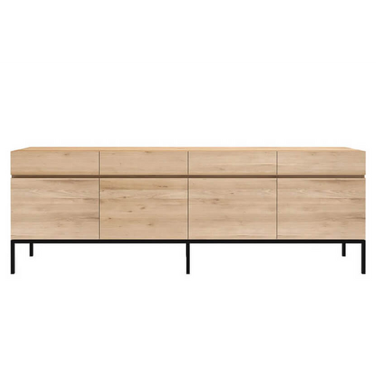 Oak ligna 4-door sideboard 220cm long