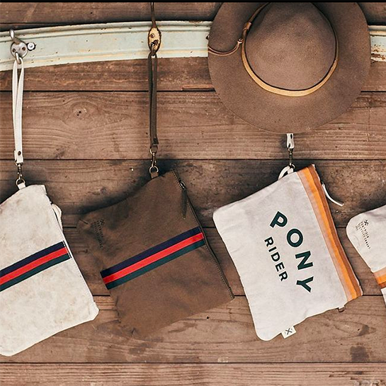 Pony Rider recycled truck canvas pouch khaki