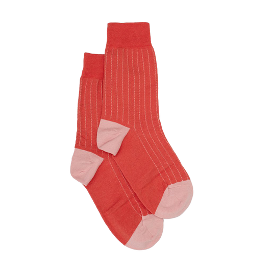 Pinstripe socks coral