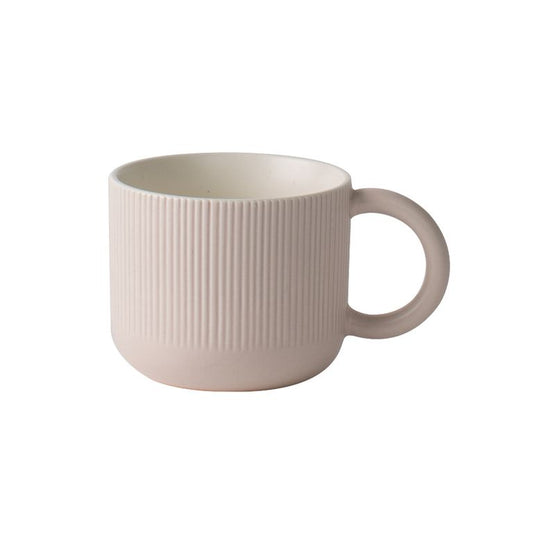 Linear stoneware mug blush