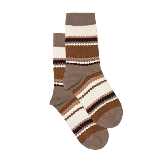 Retro stripe socks cream and naturals