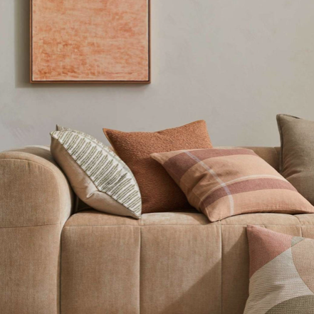 Dante linen cushion cover terracotta 50cm