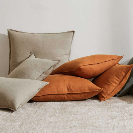 Como linen cushion cover caper 50cm