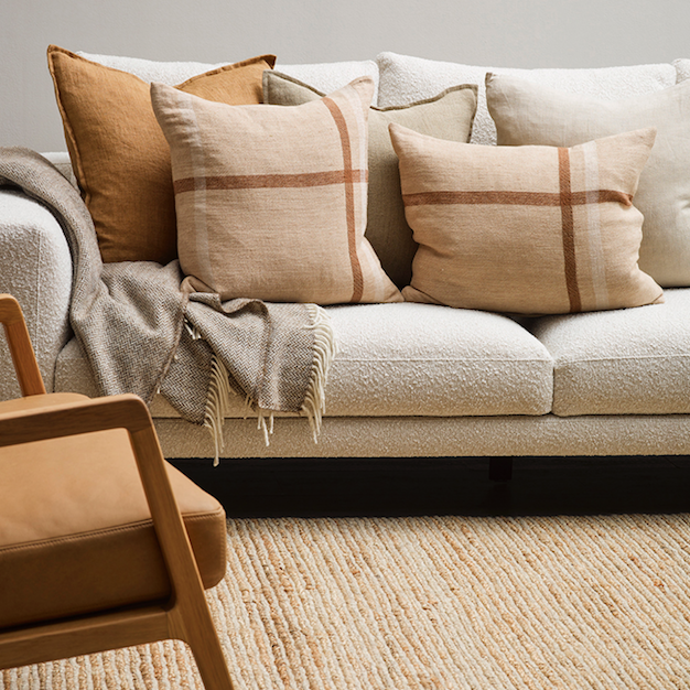 Keswick linen cushion cover taupe 50cm